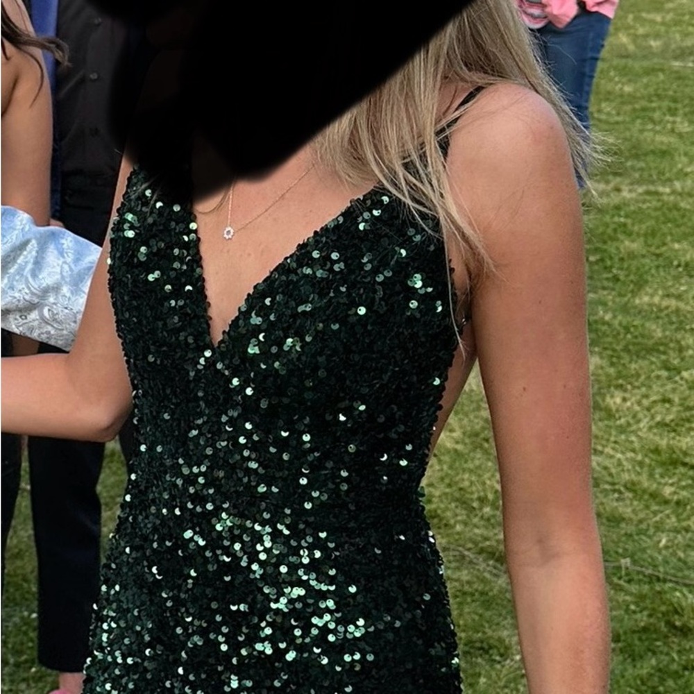 Elegant Sequin emerald green Portia & Scarlett prom dress
